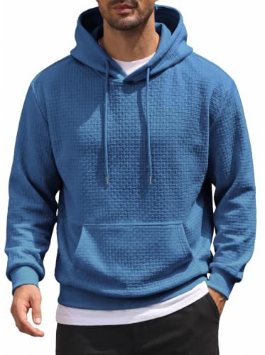 Image of COOFANDY Hoodies for Men UK Designer Jumper Winter Sweatshirts Blue L