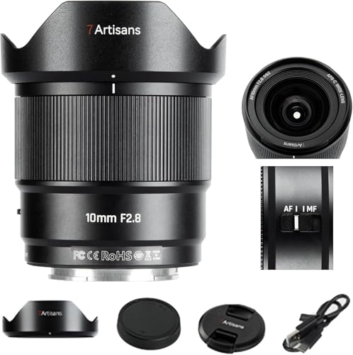 7artisans AF 10mm F2.8 Monture FX Autofocus Camera Lens,105.3°, 232 g, APS-C AF/MF Objectif à focale Fixe Ultra Grand Angle pour Fujifilm FX Monture XT2 XT20...
