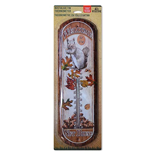 Rivers Edge Products Tin Wall Thermometer, 17" X 5" Uv Coated Indoor Or Outdoor Thermometer, Home, Garage, Or Kitchen Thermometer For Room Temperature, Novelty Temperature Gauge, Welcome Nut House #TOP1