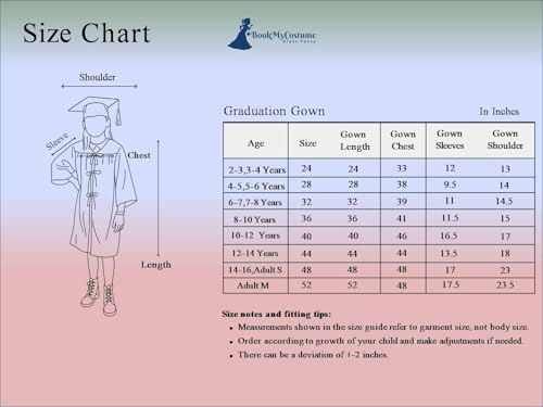 Image of BookMyCostume Blue Graduate Convocation Graduation Day Gown Kids & Adults Fancy Dress Costume 4-5 years