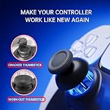 eXtremeRate Pełna Czarny Zastąpienie Thumbsticks dla ps5 Controller, Niestandardowy Drążek Analogowy Joystick Kompatybilny z ps5, dla ps4 Controller Wszystkich Modeli - Controller Nie Jest Wliczony W Cenę