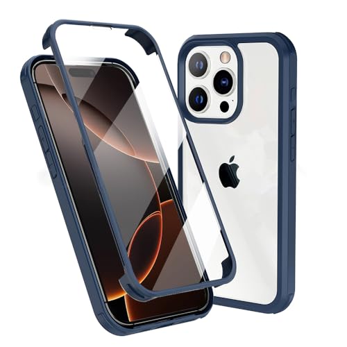 MQman iPhone16ProMax P[X ʓ OʃKX+wPCv[g 360°Sʕی 100ʃ^b`x ϏՌ KX tg+obNv[g y CX[dΉ O  Jo[ (u[, iPhone16Pr