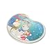 SLM-max Polsino con Tappetino per Mouse, Ragazza Trasparente a Forma di Cuore Simpatico Cartone Animato in Silicone Gioco da Ufficio Supporto per Le Mani Cuscino da Polso in Cristallo,J