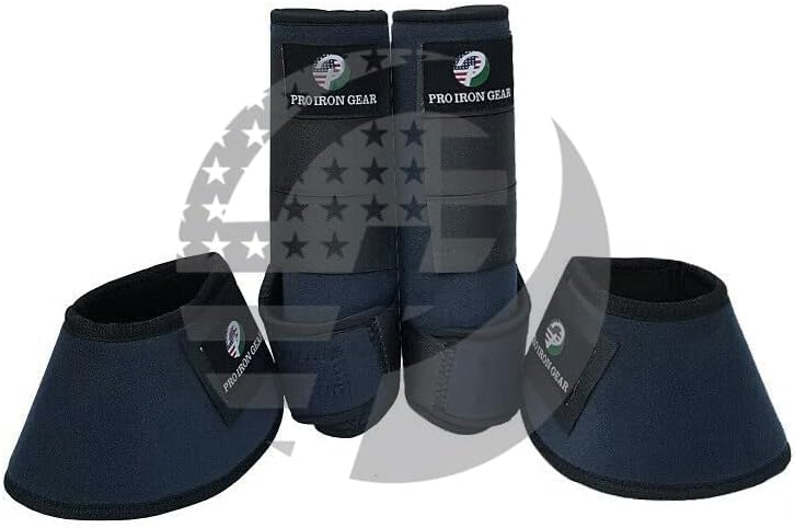 Miniatura 6 de Botas de cepillado medicinal para caballos, botas de campana de caballo, envolturas para piernas, equipo de protección, juego de 4 y juego de 6