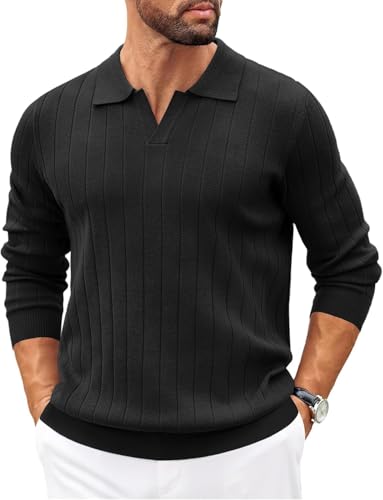 Image of NORTHWIND Men's Cotton Full Sleeve Collar Polo Sweater for Man Rib Knitted Sweaters for Men Winter Pullover Sweater for Men