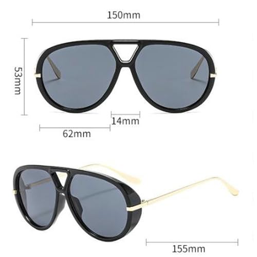 Trendy Oversized Pilot Sunglasses Women For Men Round Sun Glasses Vintage Big Frame Shield Shades Men Punk Sunglasses4