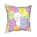 Kawaii poszewka na poduszkę z kotem 45 x 45 cm miękka bawełniana poszewka na poduszkę na sofę dom wiejski dekoracja prezent na zewnątrz sypialnia kanapa sofa