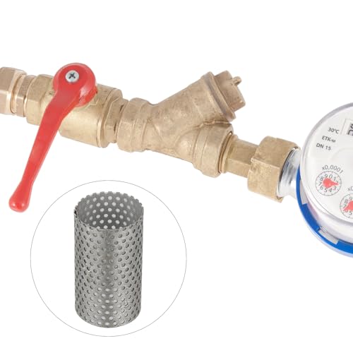Image of PATIKIL 2 Pcs 35mm OD Strainer Mesh, 58mm H 80 Mesh Screen Y Shaped Strainer Filter Valve Mesh Screen 304 Stainless Steel Double Layer Strainer Mesh for Debris Pump Water Oil Separation