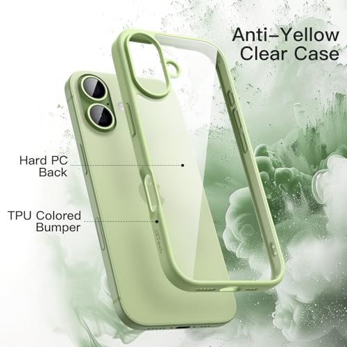 Image of JETech Case for iPhone 17 6.3-Inch, Shockproof Phone Bumper Cover, Solid Color Matte TPU Frame, Anti-Scratch Clear Back (Sage)