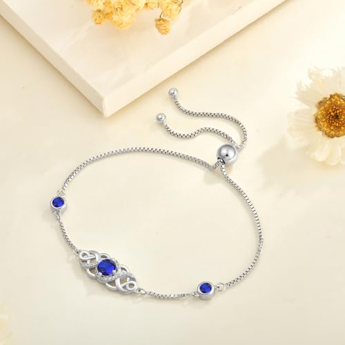 Infinity Celtic Knot Bracelet 925 Sterling Silver Birthstone Bracelet Irish Jewelry for Women4