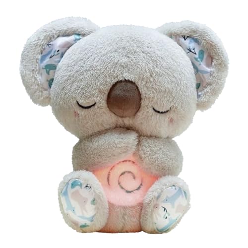 Image of Glyrnur Baby Sound Machine Soothe Breathing Otter, Sensory Details Music Lights Rhythmic Breathing Motion Musical Baby Toy Plush for Newborns (Battery Not Includ) (Koala)