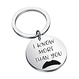 CENWA Funny Ron Swanson Quote I Know More than You Keychain Funny Gift For Fans (I Know More k)