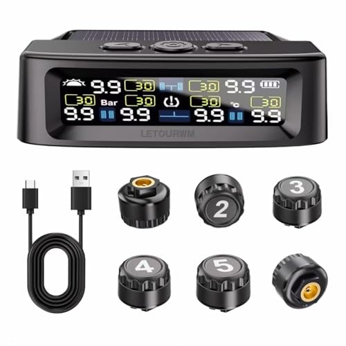 RV Tire Pressure Monitoring System with 6 Sensors