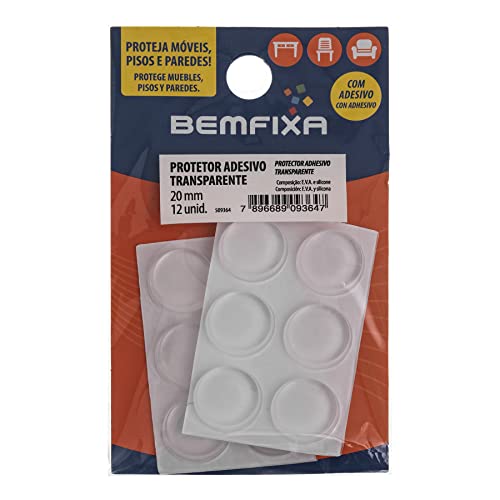 BemFixa Protetor Adesivo Redondo Em Eva Bemfixa Transparente 20Mm
