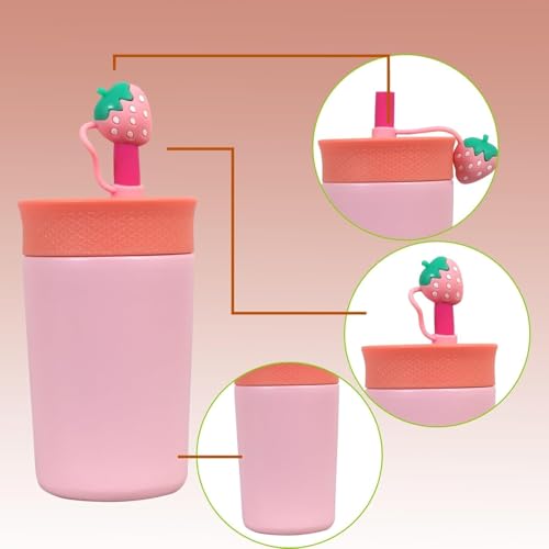 Image of Toddler Water Bottle with Straw, Kids Sipper Cup BPA Free Leak Resistant Drinking Bottle for Preschool, Daycare, Travel & Everyday Use (Light Pink , 350 ml)