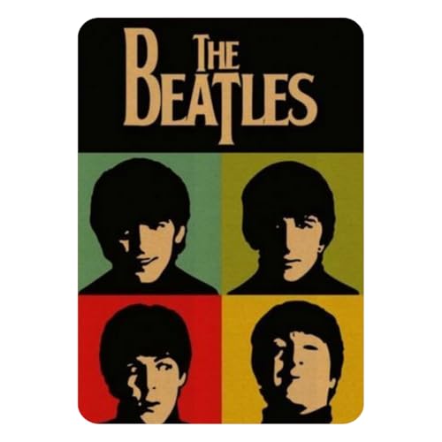 Image of Zesta Bathroom Decor Items Washroom Decor Tin Sign | Aesthetic Posters Wall Poster for Bedroom | Magnetic Cafe Decoration Items / Restaurant Decorations Items | Quirky Home Decor Bar Accent (Beatles (2))