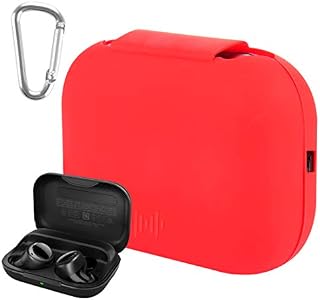Geekria Silicone Case Cover Compatible with Echo Buds Earphone, Replacement Protective Hard Shell Travel Carrying Bag (Red)