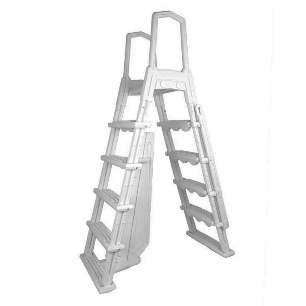 Escalera para piscina de superficie altura 77.4 in ancho 25.4 in miniatura 2