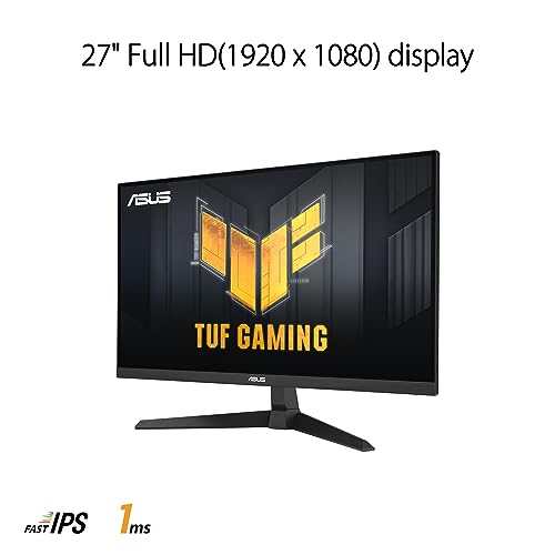 TUF Gaming VG279Q3A Monitor Gaming 27” pollici, Full HD (1920x1080), 180 Hz, Fast IPS, sincronizzazione ELMB, 1 ms (GTG), FreeSync Premium, G-Sync, Overdrive variabile, 99% sRGB, Nero - Monitor - Immagine 1
