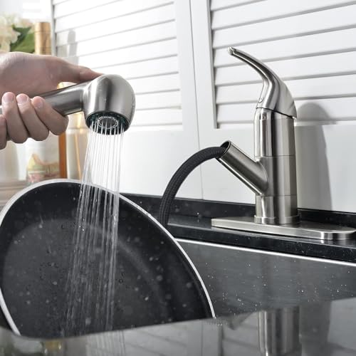 UFAUCET Kitchen Faucets Pull Out Sprayer, Brushed Nickel, Stainless Steel by Ufaucet - Used condition - Image 6