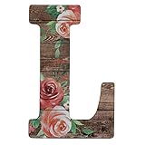 COLLECTIVE HOME - 12' Wood Letters for Wall Decor, Rustic Wall Sign, Decorative Hanging Alphabet Signs, House Number, Decorations for Wedding Birthday Housewarming Party, Wood, Rose. (L)