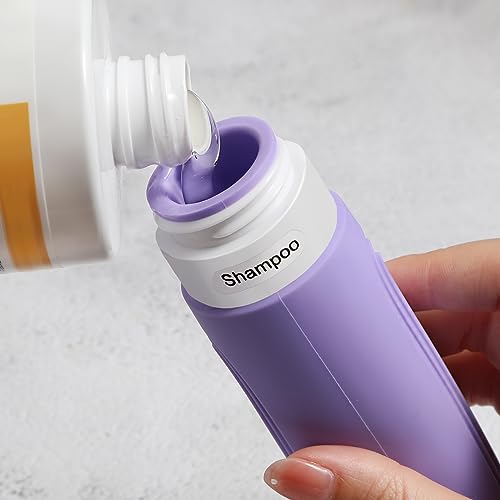 Image of Travel Bottles for Toiletries, 5 Pack TSA Approved Travel Size Containers, 3oz Leak Proof Refillable Travel Accessories for Shampoo Conditioner, BPA Free Travel Bottles with Toiletry Bag