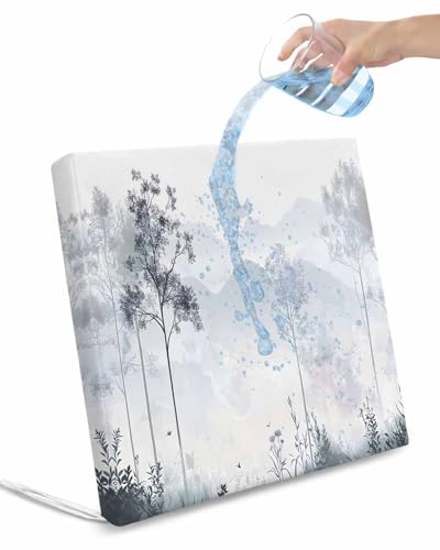 2 Pack Foggy Forest Gray Waterproof Cushion Covers with Ties, Outdoor Patio Chaise Lounge Chair Seat Cushion Slip Covers Replacement(Only Cover) Vintage Mountain Grey Tree 20