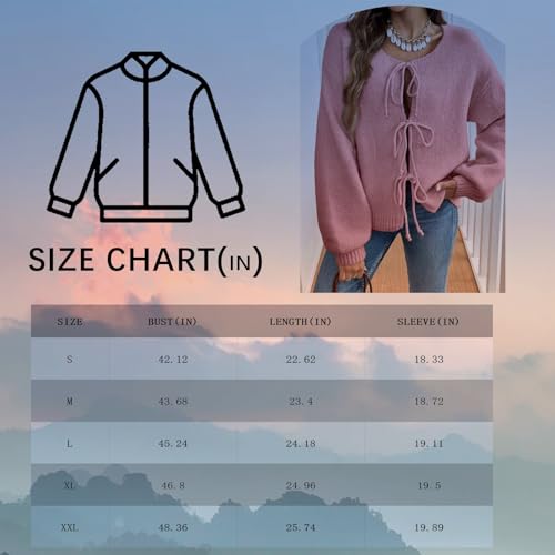 Chunky Cardigan Sweaters for Women,Tie Front Pink Sweater,Winter Clothing for Women,Cute Fall Fashion Outfits 20254