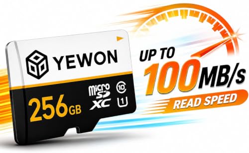 Image of YEWON 256GB MicroSDXC Memory Card | Class 10 A1 Speed | Up to 100MB /s Read Speed | Full HD Video Recording Support | Waterproof, Shockproof | for Smartphone, Camera, Tablet & Gaming Console