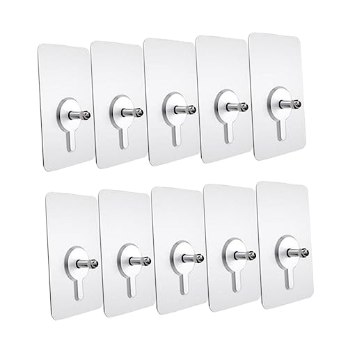 Image of Cabilock Photo Frame Hanging Hooks Without Nails 10pcs Traceless Hooks Kit Non-Trace Picture Hangers for Home Office No Mark on Wall