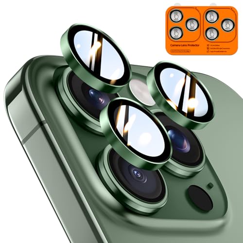 Image of TOCOL Camera Lens Protector for iPhone 13 Pro Max /iPhone 13 Pro Tempered Glass HD Individual Scratch Resistant Camera Cover Accessories Case Friendly 2 Pack(Alpine Green)