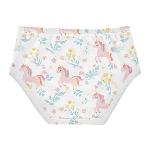 Wusikd Cute Unicorns Girls' Underwear Cotton Flower Girls Briefs Soft Toddler Underwear 2T2