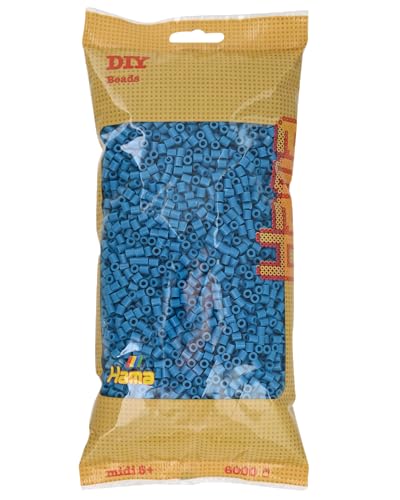 Hama Midi Lot de 6 000 perles Bleu pétrole/bleu pétrole
