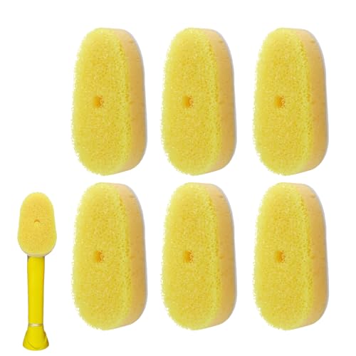 Image of Packs Refill Heads Compatible with Dish Daddy, Non-Scratch Wand Refill Sponge Heads Compatible with Scrub Daddy, Upgrade Much Thicker and Durable (6)
