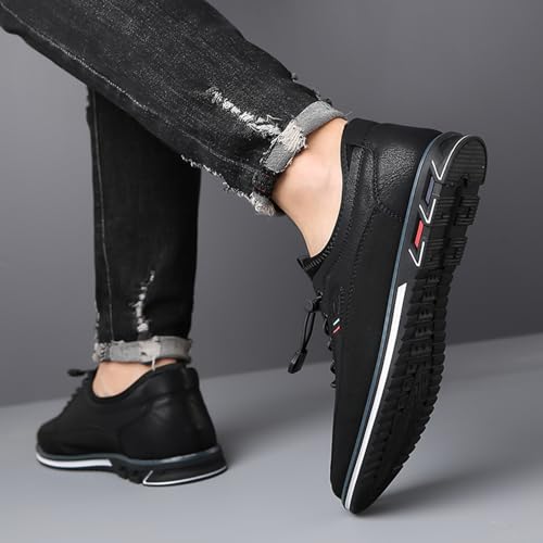 Men's Leather Hand Stitched Casual Oxfords Shoes Adjustable Elastic Buckle Slip-on Soft Bottom Driving Working Walking Shoes Plus Size 6-164