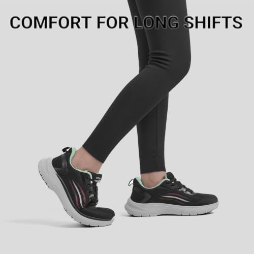 Image of Treesky Non Slip Work Shoes for Women, Restaurant & Kitchen Sneakers | Slip resistant soles, lightweight cushioning, breathable knit, removable insole, for nursing, food service & long shifts