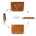 Energather Credit Card Wallet, PU Leather Slim Credit Card Holder for Women with Key Chain, Fashion Heart-shaped Small Card Holder Wallet Coin Change Purse for Shopping, and Daily Travel (Dark brown)