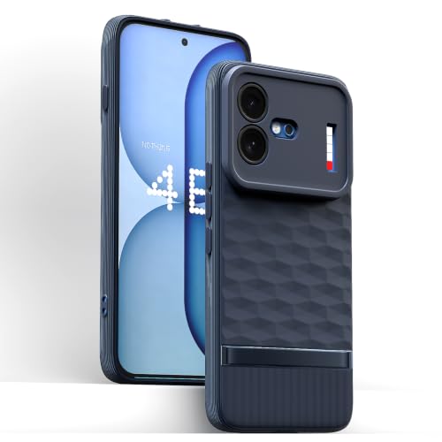 Image of Pikkme Back Cover for Nothing Phone 4b 5G Camera Protection 3D Hexa Cube Design Silicone Protective Bumper Case (Blue)