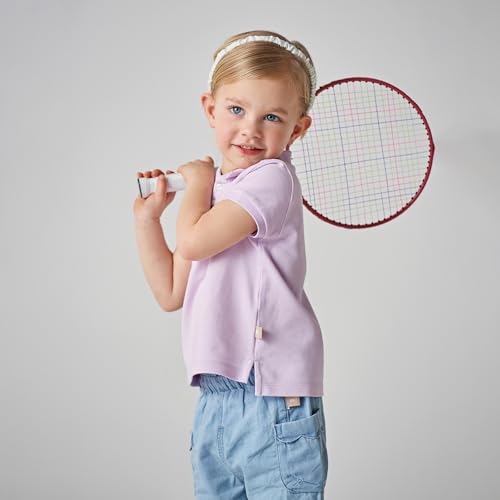 Image of DAVE&BELLA Girls Short Sleeve Golf Polo Shirts Quick Dry Athletic Tops Tennis Shirts Girl School Uniform Tops for Aged 1-8
