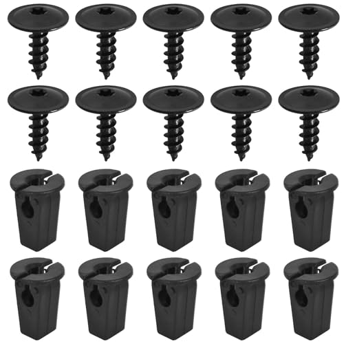 Ensemble de clips de fixation pour voiture, 20 Pièces Vis Tôle Pour Garde, Vis Ailes Sous Le Capot Du Moteur, Agrafes Carrosserie pour Pare-Chocs Porte de...