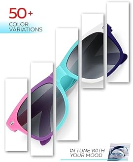 Retro Rewind Kids Sunglasses for Boys Girls Age 3-12 - Shatterproof UV400 Toddler Children Sun Glasses