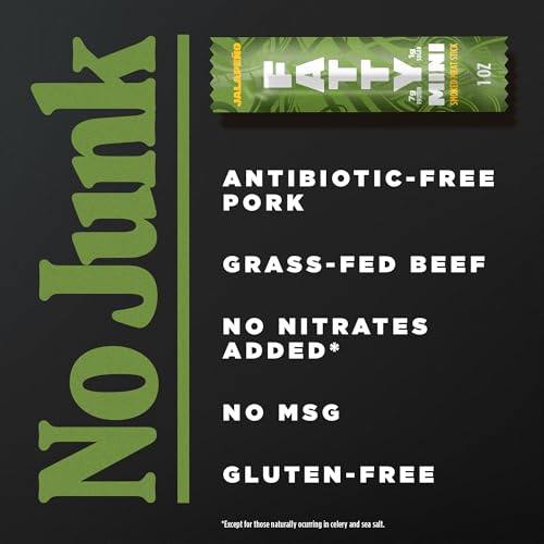 FATTY Mini Meat Jerky Sticks, Jalapeno Minis, 1 oz. Snack Size (10-pk) - image 4