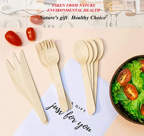 MWFJBZXR Set di Posate in Legno da 150 Pezzi,più