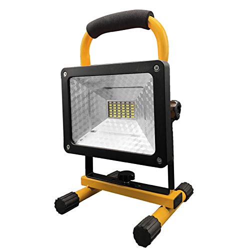 Luz De Inundación Portátil Proyector De Obra 50W 36Led, Luz De Advertencia De Reflector Led Recargable De Emergencia, Reflector Portátil Luz Roja Y Azul (Recargable)