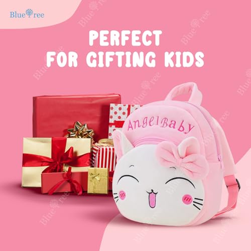 Blue tree Cute Kids Backpack Toddler Bag Plush Animal Cartoon Mini Travel Bag for Baby Girl Boy 1-5 Years (small, Angel Baby Careem, Pink) (Image - 6)