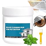 Pellicola detergente nera per il fondo delle pentole, paste sgrassanti per impieghi gravosi, potente pasta per rimuovere i residui bruciati dalle pentole (1pcs)