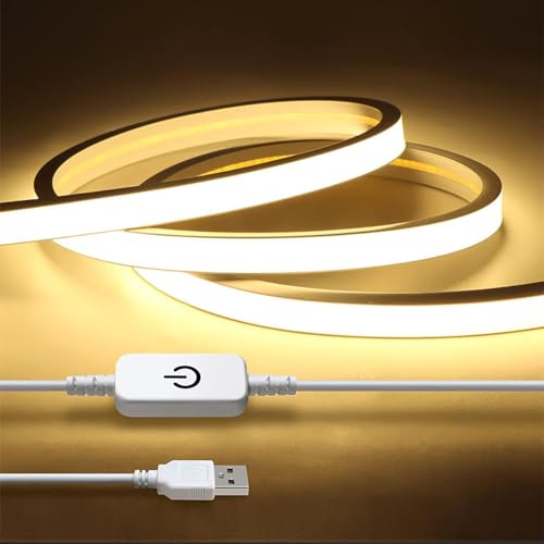 ledライト ledテープライト 間接照明 バーライト 防水 貼付け式 タッチライト 照明 usb ledライト タッチセンサーライト ライトバー strip light イルミネーション ナイトライト diy照明 装飾ライト(USBタッチ3m暖色)