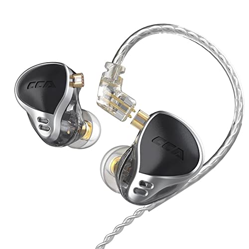 Airloop CCA CA24 In-Ear-Monitore 24BA Top-Level-Konfiguration HiFi-Stereo-Kopfhörer Leichte, geräuschisolierende IEM-Ohrhörer mit Kabel-Silber mit Mikrofon-Schwarz mit Mikrofon