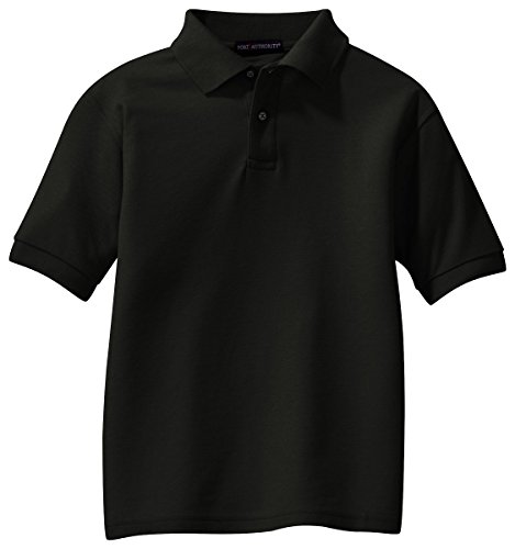 CHUO Univ ポロシャツ 黒 Port Authority – ユースシルクタッチポロ。 カラー: ブラック