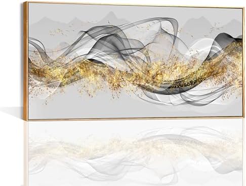 Wall Art for Living Room Large Size Black and Gold Abstract Wall Decor ...